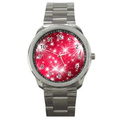 Christmas Star Advent Background Sport Metal Watch by BangZart