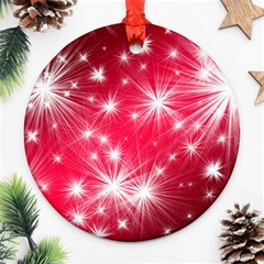 Christmas Star Advent Background Round Ornament (two Sides) by BangZart