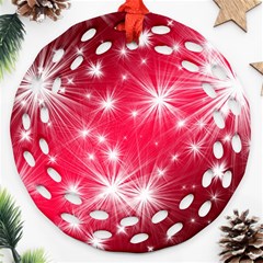 Christmas Star Advent Background Ornament (round Filigree) by BangZart