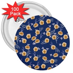 Golden Roses 3  Buttons (100 Pack)  by jumpercat