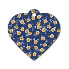 Golden Roses Dog Tag Heart (Two Sides)