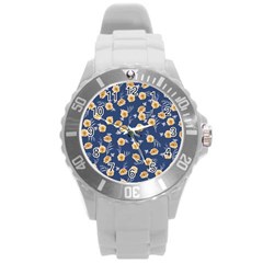 Golden Roses Round Plastic Sport Watch (l) by jumpercat