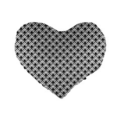 Geometric Scales Pattern Standard 16  Premium Flano Heart Shape Cushions by jumpercat