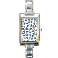 Blue Roses Rectangle Italian Charm Watch by jumpercat