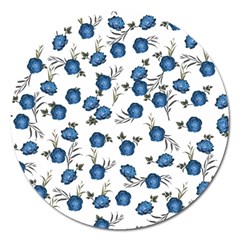 Blue Roses Magnet 5  (round) by jumpercat