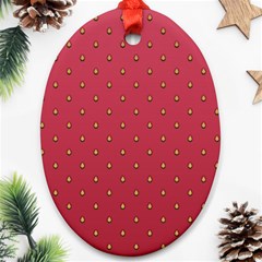 Strawberry Pattern Oval Ornament (two Sides) by jumpercat