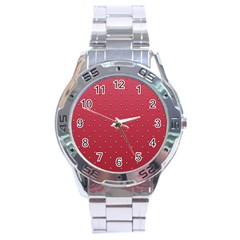 Strawberry Pattern Stainless Steel Analogue Watch by jumpercat