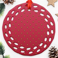 Strawberry Pattern Round Filigree Ornament (two Sides) by jumpercat