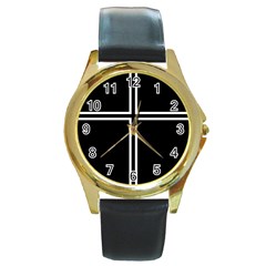 Kof Kyo Kusanagi Cross Round Gold Metal Watch by jumpercat