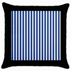 Blue Stripes Throw Pillow Case (black) by jumpercat