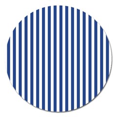 Blue Stripes Magnet 5  (round) by jumpercat