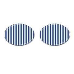 Blue Stripes Cufflinks (oval) by jumpercat