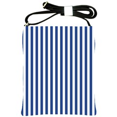 Blue Stripes Shoulder Sling Bags by jumpercat