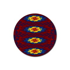 Geometric Pattern Rubber Coaster (round)  by linceazul