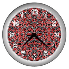 Exotic Intricate Modern Pattern Wall Clocks (silver)  by dflcprints