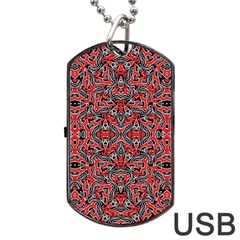 Exotic Intricate Modern Pattern Dog Tag Usb Flash (one Side) by dflcprints