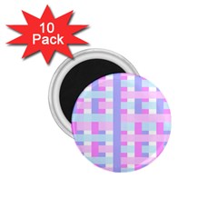 Gingham Nursery Baby Blue Pink 1 75  Magnets (10 Pack)  by BangZart