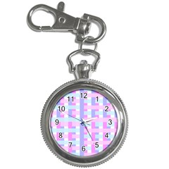 Gingham Nursery Baby Blue Pink Key Chain Watches by BangZart