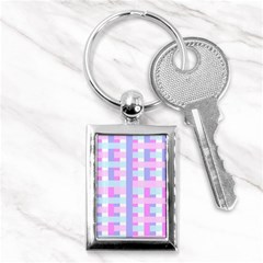 Gingham Nursery Baby Blue Pink Key Chains (rectangle)  by BangZart