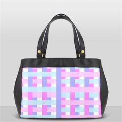 Gingham Nursery Baby Blue Pink Office Handbags by BangZart