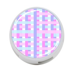 Gingham Nursery Baby Blue Pink 4-port Usb Hub (one Side) by BangZart