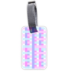 Gingham Nursery Baby Blue Pink Luggage Tags (one Side)  by BangZart