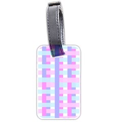 Gingham Nursery Baby Blue Pink Luggage Tags (two Sides)