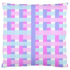 Gingham Nursery Baby Blue Pink Large Cushion Case (one Side) by BangZart