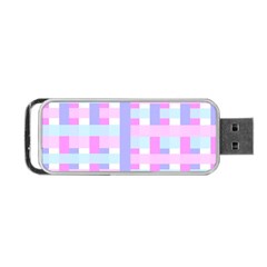 Gingham Nursery Baby Blue Pink Portable Usb Flash (one Side) by BangZart