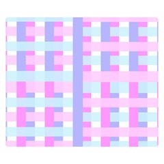 Gingham Nursery Baby Blue Pink Double Sided Flano Blanket (small)  by BangZart