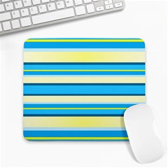 Stripes Yellow Aqua Blue White Large Mousepads by BangZart