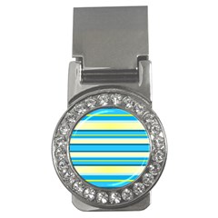 Stripes Yellow Aqua Blue White Money Clips (cz)  by BangZart