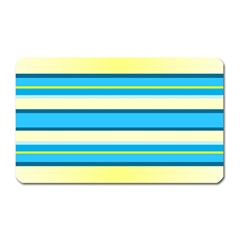 Stripes Yellow Aqua Blue White Magnet (rectangular) by BangZart