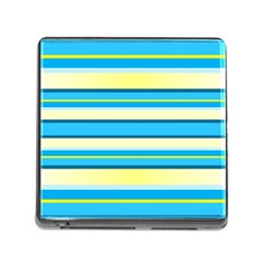 Stripes Yellow Aqua Blue White Memory Card Reader (square) by BangZart