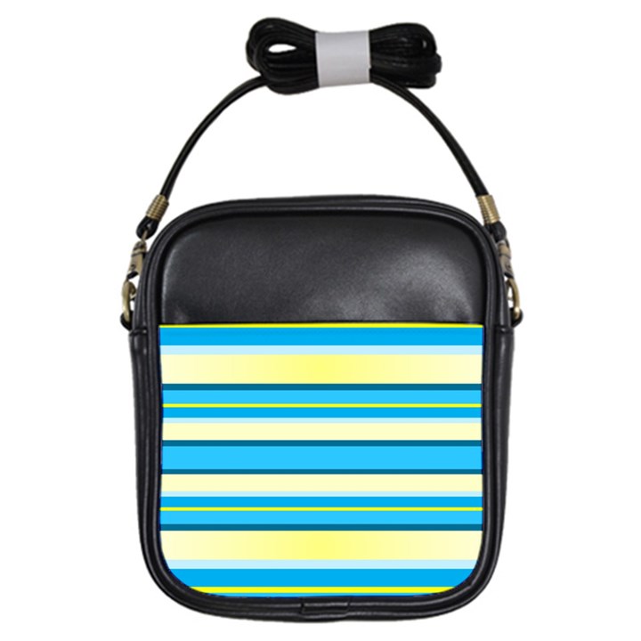 Stripes Yellow Aqua Blue White Girls Sling Bags