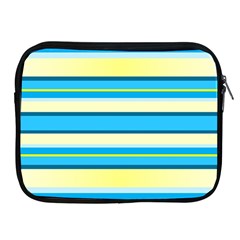 Stripes Yellow Aqua Blue White Apple Ipad 2/3/4 Zipper Cases by BangZart