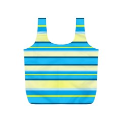 Stripes Yellow Aqua Blue White Full Print Recycle Bags (s)  by BangZart