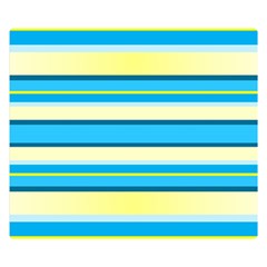 Stripes Yellow Aqua Blue White Double Sided Flano Blanket (small)  by BangZart