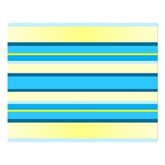 Stripes Yellow Aqua Blue White Double Sided Flano Blanket (large)  by BangZart