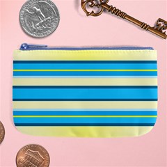 Stripes Yellow Aqua Blue White Large Coin Purse by BangZart