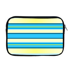 Stripes Yellow Aqua Blue White Apple Macbook Pro 17  Zipper Case by BangZart