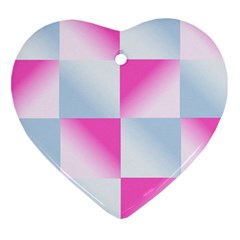 Gradient Blue Pink Geometric Ornament (heart) by BangZart