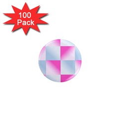 Gradient Blue Pink Geometric 1  Mini Magnets (100 Pack)  by BangZart