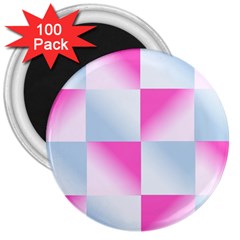 Gradient Blue Pink Geometric 3  Magnets (100 Pack) by BangZart