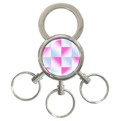 Gradient Blue Pink Geometric 3-ring Key Chains by BangZart