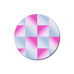 Gradient Blue Pink Geometric Rubber Coaster (round)  by BangZart