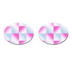 Gradient Blue Pink Geometric Cufflinks (Oval) Front(Pair)