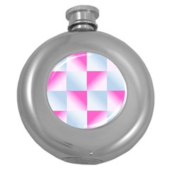 Gradient Blue Pink Geometric Round Hip Flask (5 Oz) by BangZart