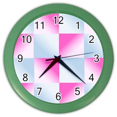 Gradient Blue Pink Geometric Color Wall Clocks