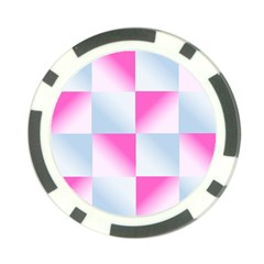 Gradient Blue Pink Geometric Poker Chip Card Guard (10 Pack) by BangZart